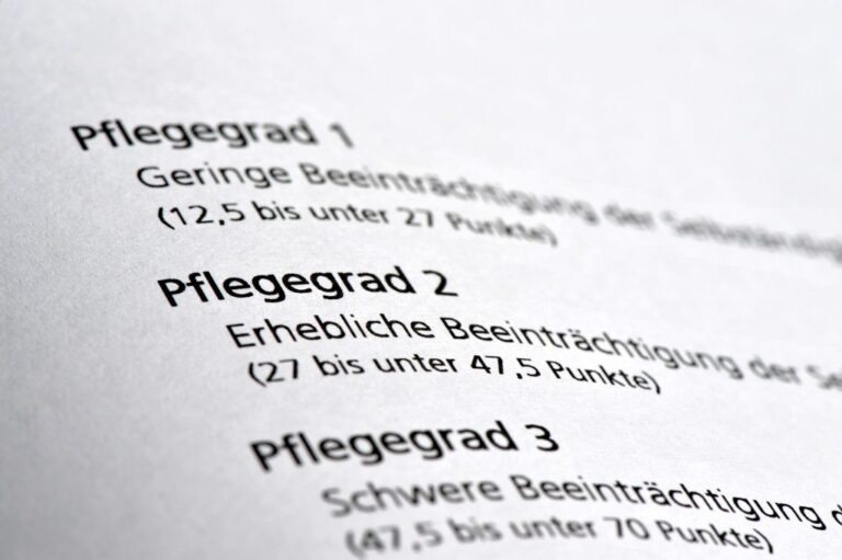 Übersicht der fünf Pflegegrade – von Pflegegrad 1 bis Pflegegrad 5