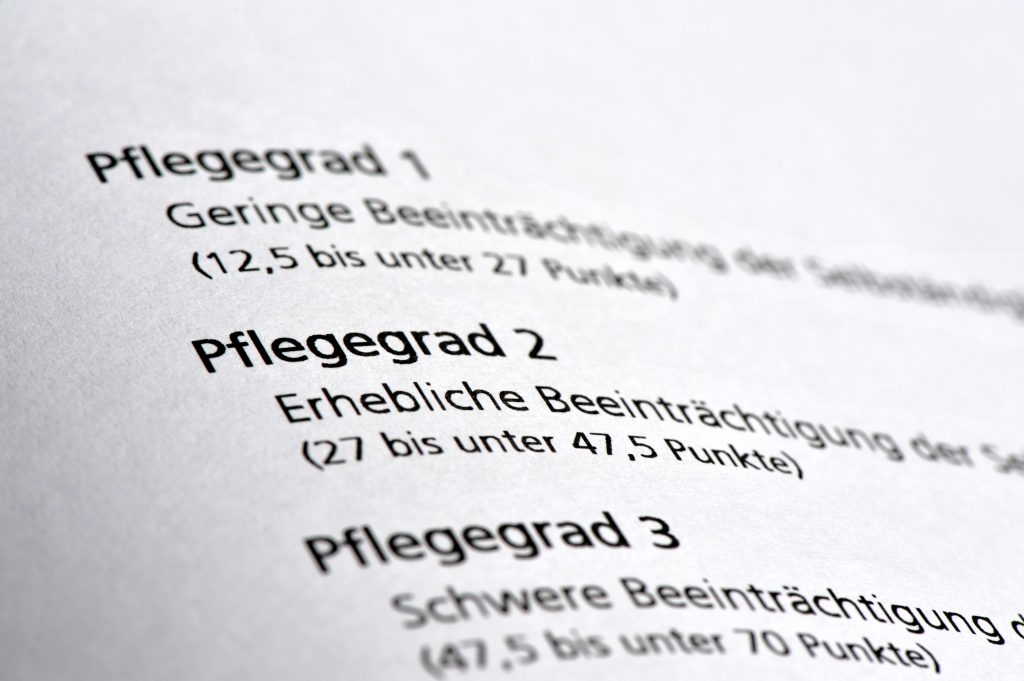 Übersicht der fünf Pflegegrade – von Pflegegrad 1 bis Pflegegrad 5